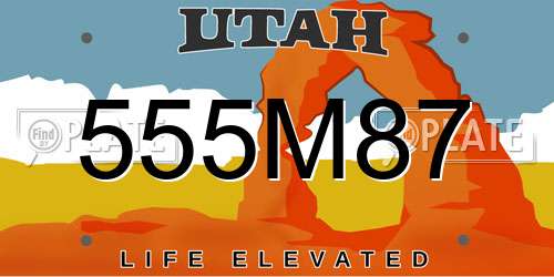 555M87 Utah License Plate