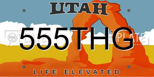 555THG Utah License Plate