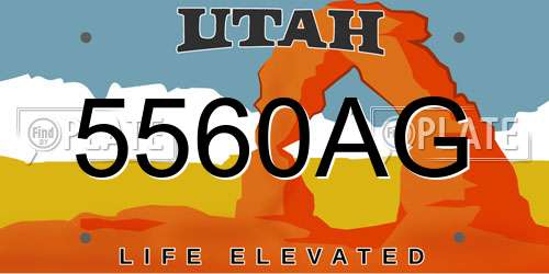 5560AG Utah License Plate