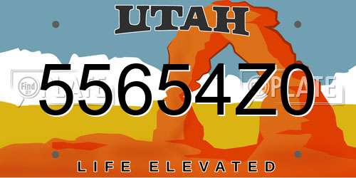 55654Z0 Utah License Plate