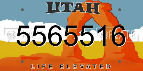 5565516 Utah License Plate