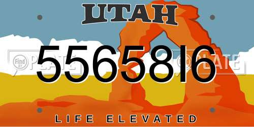 55658I6 Utah License Plate