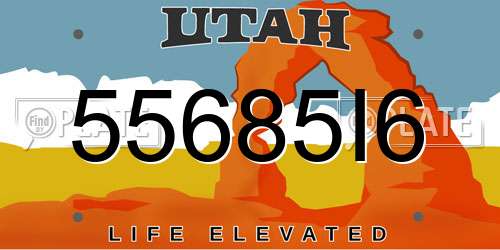 55685I6 Utah License Plate