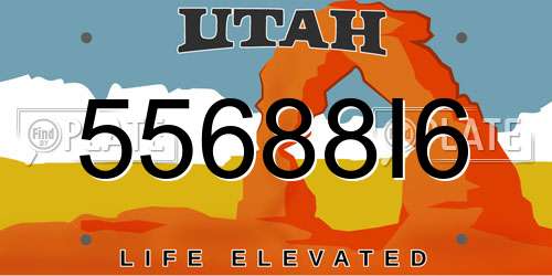 55688I6 Utah License Plate