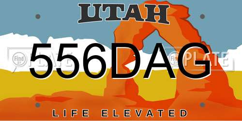 556DAG Utah License Plate