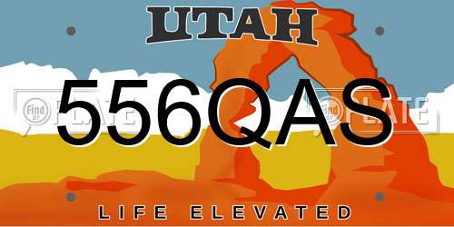 556QAS Utah License Plate