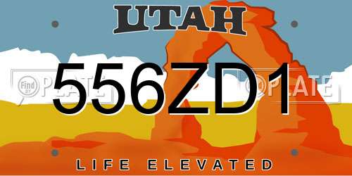 556ZD1 Utah License Plate