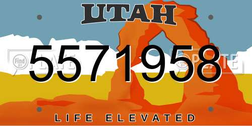 5571958 Utah License Plate