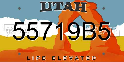 55719B5 Utah License Plate