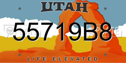 55719B8 Utah License Plate