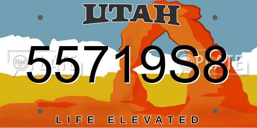 55719S8 Utah License Plate