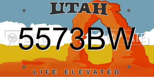 5573BW Utah License Plate