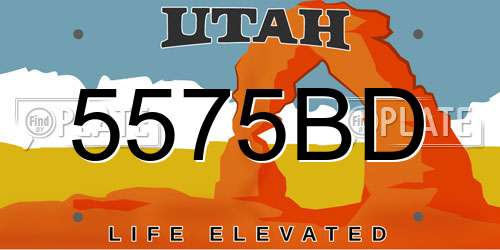 5575BD Utah License Plate