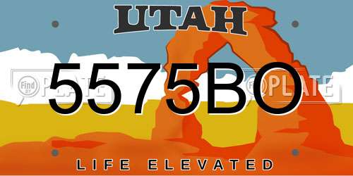 5575BO Utah License Plate