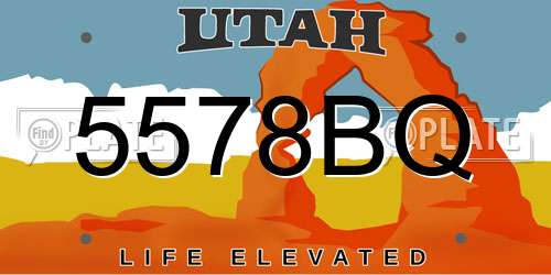 5578BQ Utah License Plate