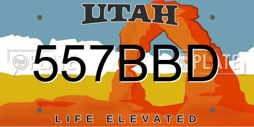 557BBD Utah License Plate