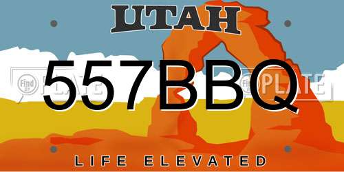 557BBQ Utah License Plate