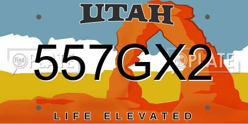 557GX2 Utah License Plate
