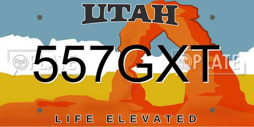 557GXT Utah License Plate
