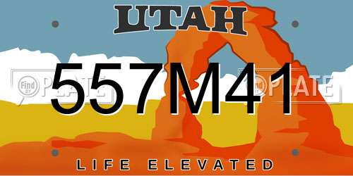 557M41 Utah License Plate