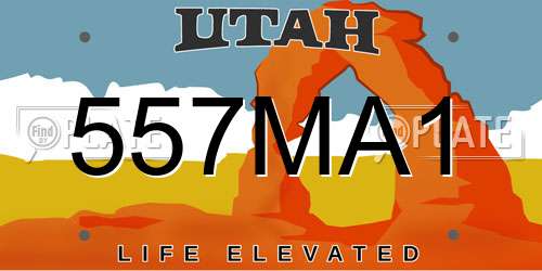 557MA1 Utah License Plate