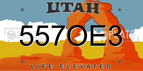 557OE3 Utah License Plate