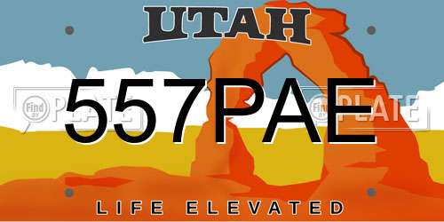 557PAE Utah License Plate