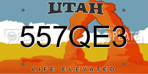 557QE3 Utah License Plate