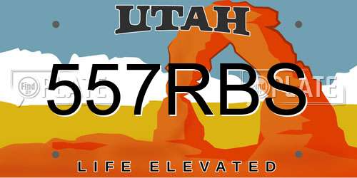 557RBS Utah License Plate