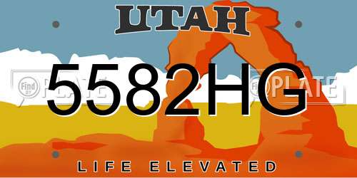 5582HG Utah License Plate