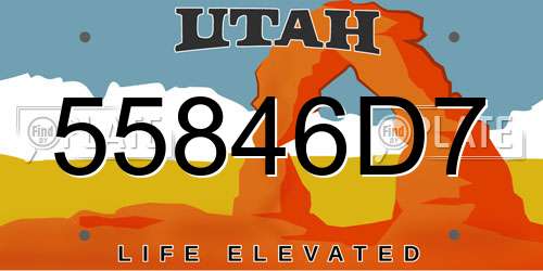 55846D7 Utah License Plate