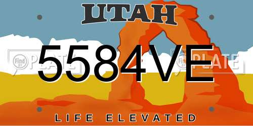 5584VE Utah License Plate