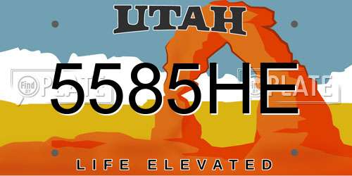 5585HE Utah License Plate