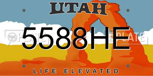 5588HE Utah License Plate