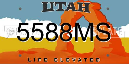 5588MS Utah License Plate
