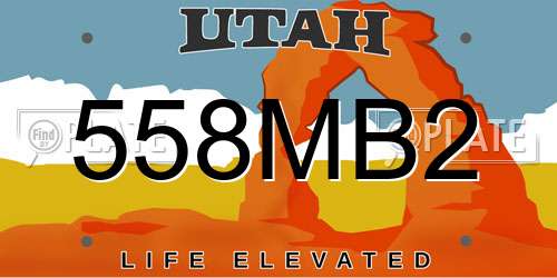 558MB2 Utah License Plate