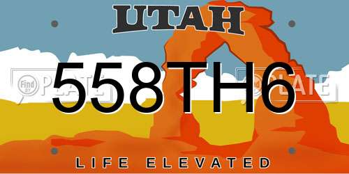 558TH6 Utah License Plate