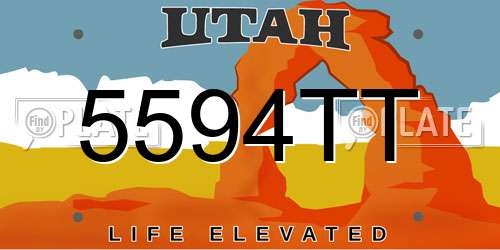 5594TT Utah License Plate