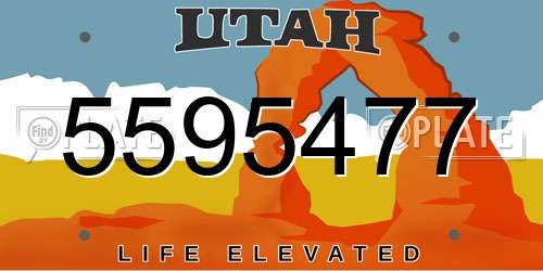 5595477 Utah License Plate