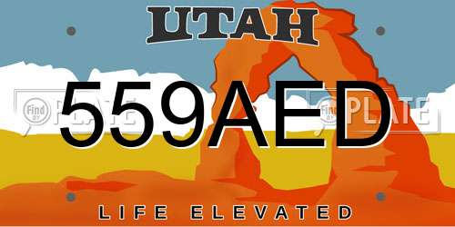 559AED Utah License Plate