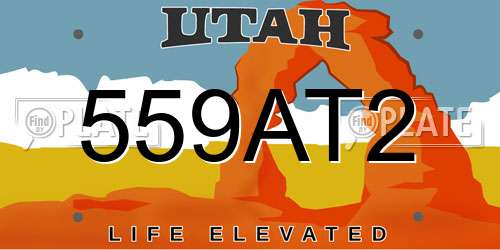 559AT2 Utah License Plate