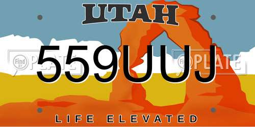 559UUJ Utah License Plate