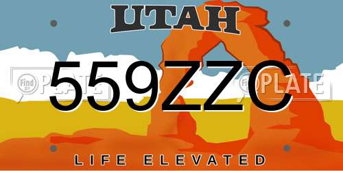 559ZZC Utah License Plate