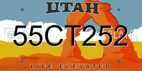 55CT252 Utah License Plate
