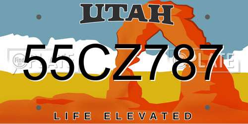 55CZ787 Utah License Plate