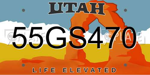 55GS470 Utah License Plate