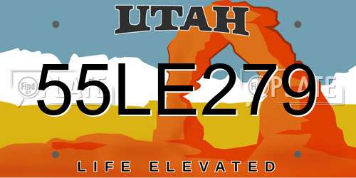 55LE279 Utah License Plate