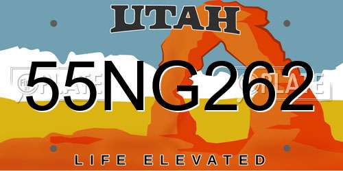 55NG262 Utah License Plate