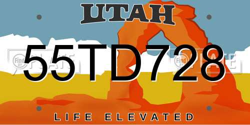 55TD728 Utah License Plate
