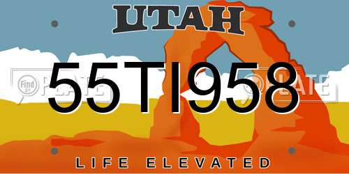 55TI958 Utah License Plate